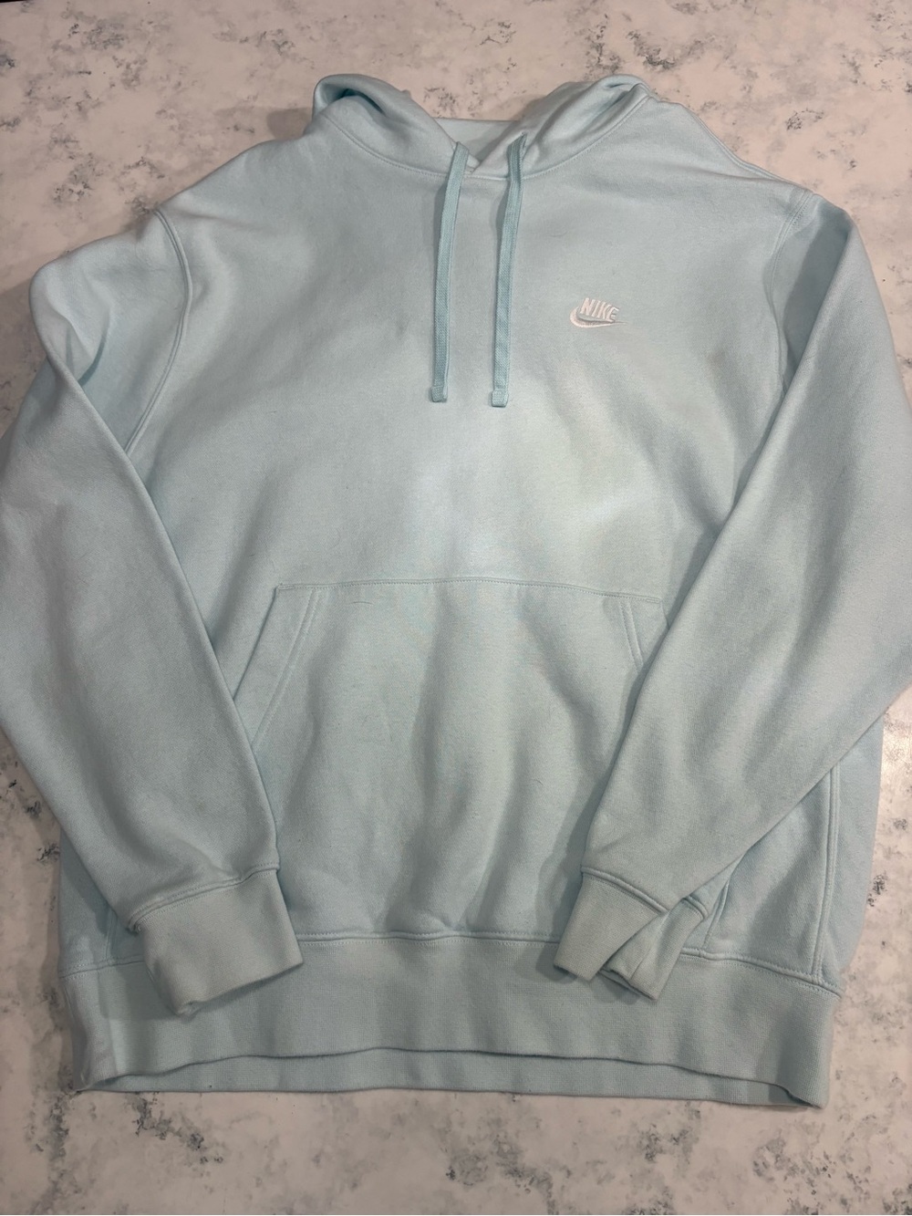 Nike Pastel Blue Hoodie with Embroidered Swoosh